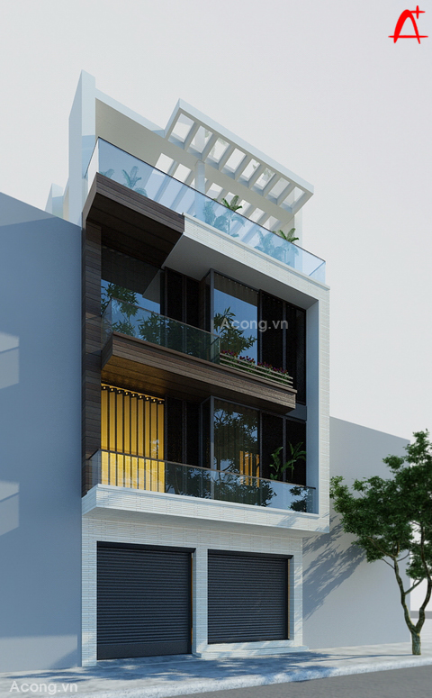 Thiết kế nhà 4 tầng, mặt tiền 8m tại Điện Biên Phủ